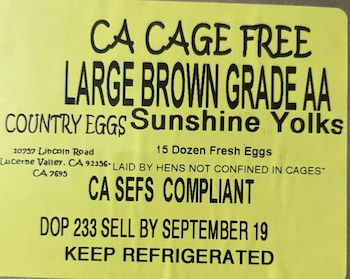 Cage-free, lareg, brown eggs with sunshine yolks