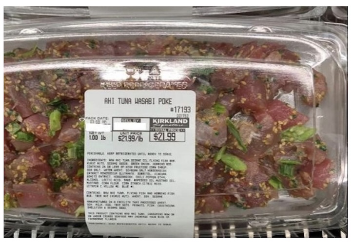 Kirkaland Ahi Tuna Wasabi Poke Listeria Recall