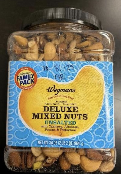 Wegnans mixed nuts Salmonella recall