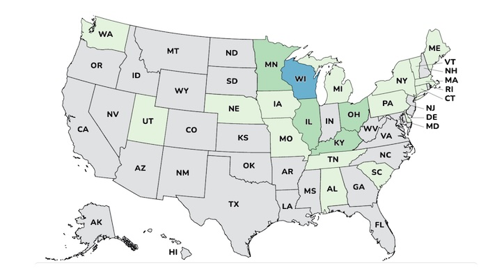 CDC map of Live it Up Salmonella Outbreak