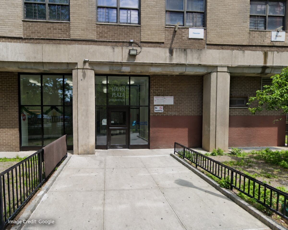 Front entrance of Haven Plaza apartments in New York City. Image Credit: Google