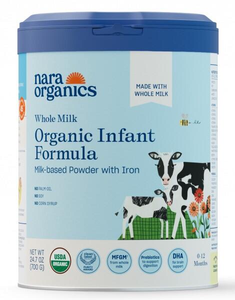 Nara Organics Infant Formula Back of Container