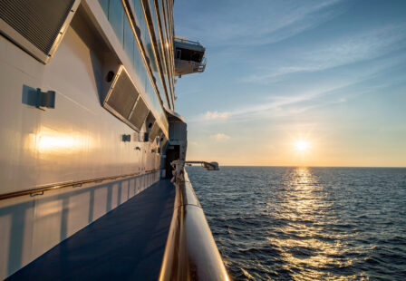 Luxury cruise ship at sea, similar to Norwegian Prima, which is under investigation after reported Legionnaires’ disease cases.