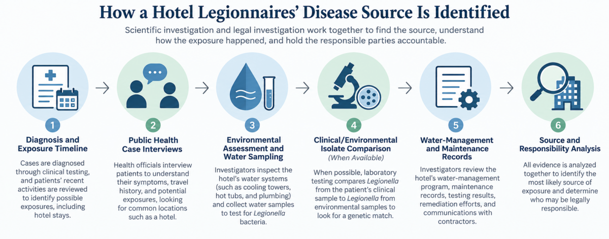 how a hotel legionnaires source is identified